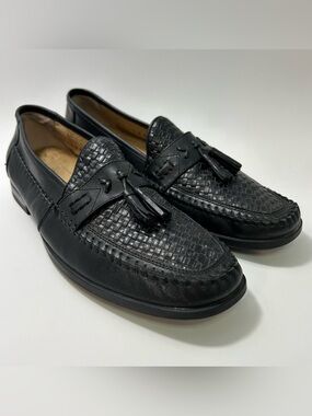 Man's Dress Shoes Nunn Bush Strafford Tassel Loafer Vamp Size 11 Black Slip In